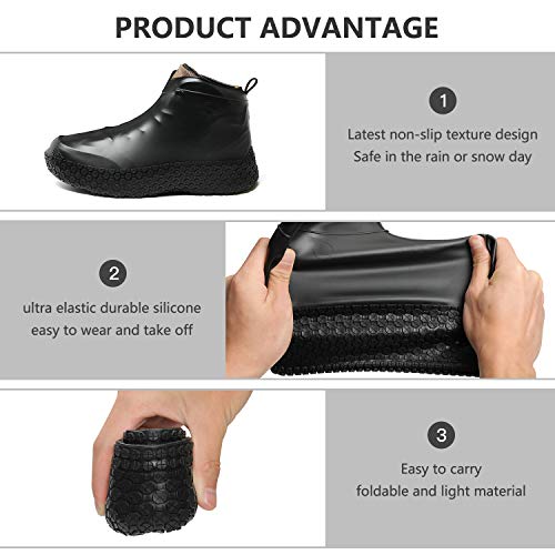 WellUp Waterproof Shoe Covers Reusable Silicone Non-Slip Rain Snow Shoes Covers