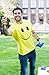 Ann Arbor T-shirt Co. Smile Face | Cute, Positive, Happy Smiling Face Unisex Tee for Men or Women-L Yellow