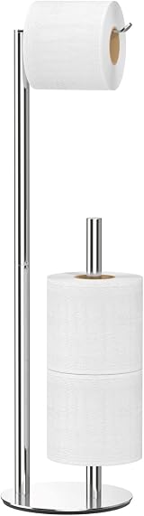 niffgaff Brushed Nickel Free-Standing Toilet Paper Holder Stand