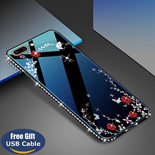 Aireratze iPhone 8 Plus case,iPhone 7 Plus cover, [Crystal Series] [Tempered Glass Back] Soft Gel TPU Slim Back Bumper Anti-Fingerprint 360-Full-Protection Case for iPhone 8 Plus/iPhone 7 Plus
