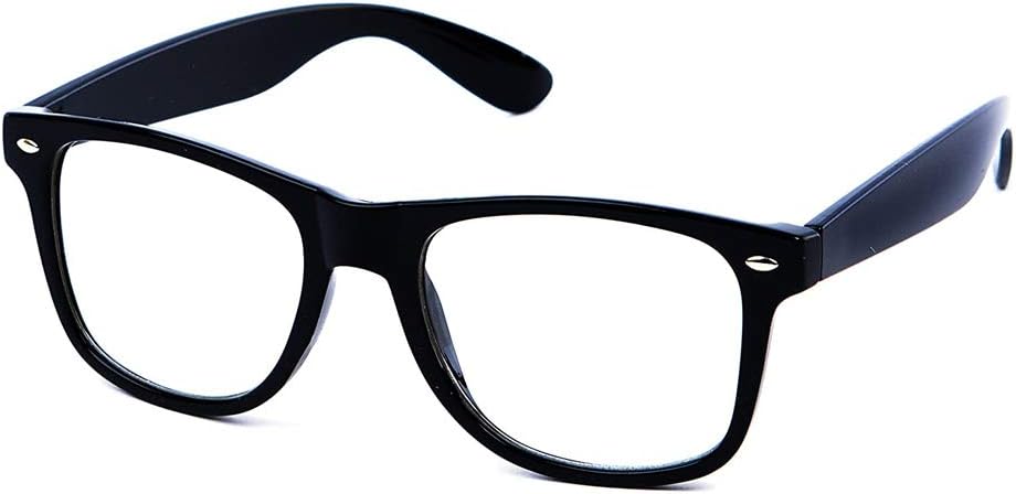 GAPlus Stylish Neon Geek Glasses Festival Fun Party wear 80's Coloured Fancy Dress Costume (Black), 16 Years