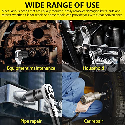 TOPEC 9PCS Bolt Nut Extractor Set, Lug Nut Remover Socket Tool, 1/2