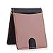 MINICAT Leather Oxford Series Front Pocket Slim Wallets For Men With FRID Blocking(Black-Tan)