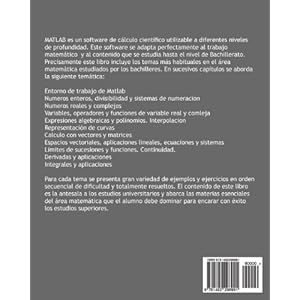 MATEMATICAS PARA BACHILLERATO CON MATLAB. Ejemplos y ejercicios resueltos (Spanish Edition)