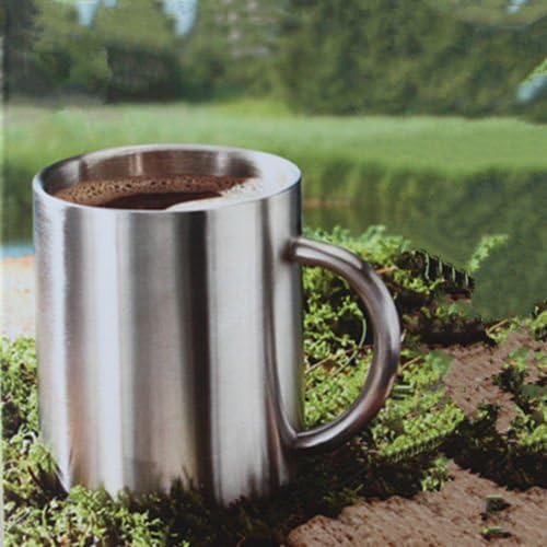 NPLE--Double Wall Polished Stainless Steel COFFEE CUP Beverage Hot Tea Mug Useful (220ML)