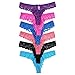 6 Pack Women Thongs Panty Bow Lace Cheeky Thongs Underwear