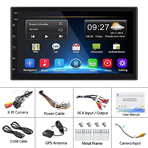 [2G+32G] Double Din Android Car Stereo with GPS 7 Inch Capacitive Touch