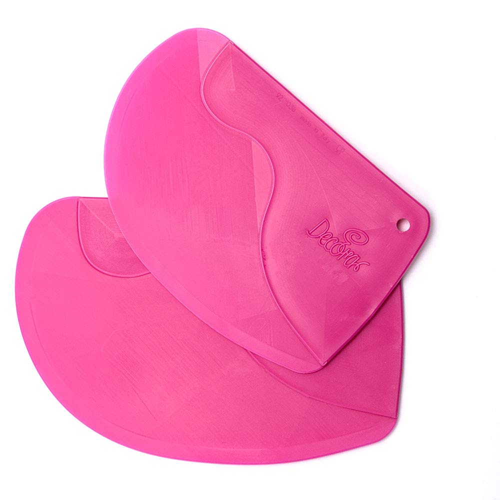 DECORA 9271037 2 Plastic Dough Scrapers Magenta 12,5-14,5 Cm