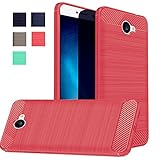 Huawei Ascend XT 2 Case, Huawei Elate 4G LTE Case, Dretal Carbon Fiber Shock Resistant Brusd Texture Soft TPU Phone case Anti-fingerprint Flexible Protective Cover For Huawei Ascend XT2 H1711 (Red)