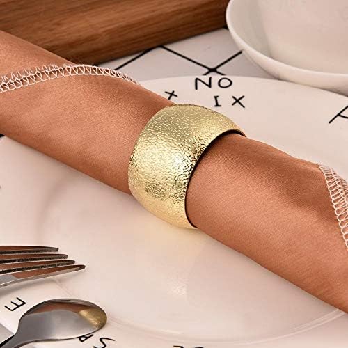 waysad Napkin Ring Gold Set, Napkin Rings Holder, Chinese Napkin Buckle, Room Napkin Buckle Cloth Circle Simple Modern Round For Wedding Hotel Supplies Table Decoration