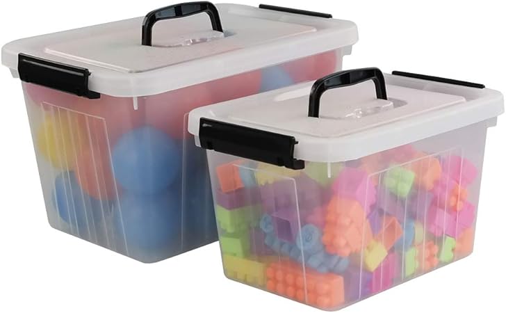 clear storage bins with latching lids