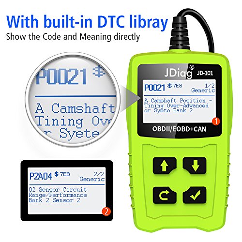 JDiag JD101 OBD2 Code Reader Auto Car Scanner Check Engine Diagnostic Tool Erase Fault Codes Suitable for EOBD Vehicles with Battery Testing Function - Thumbnail 4