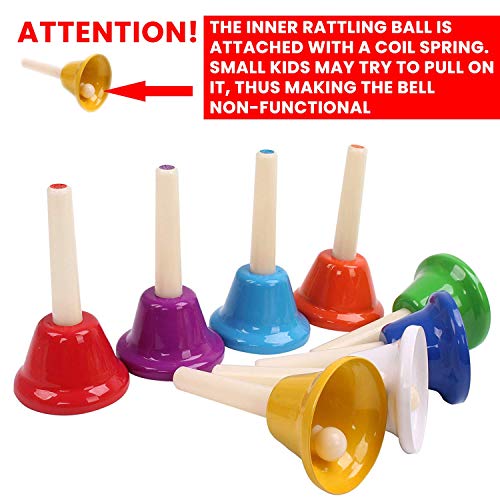 Musical HandBells For Children, Adult, Seniors 8 Note ColorCoded