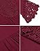SoTeer V Neck Lace Crochet Top Bell Sleeve Blouse Tops Lace Loose Peplum Blouse,Red XXL