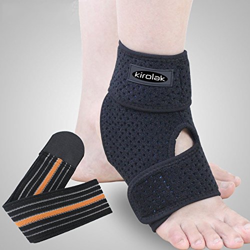 KIROLAK Ankle Support Respirable Tobillo Manga con Ajustable Wraps Ankle Brace Soporte