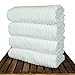 Luxury Hotel & Spa Towel Turkish Cotton Ribbed (Bath Towel - Set of 4, White)