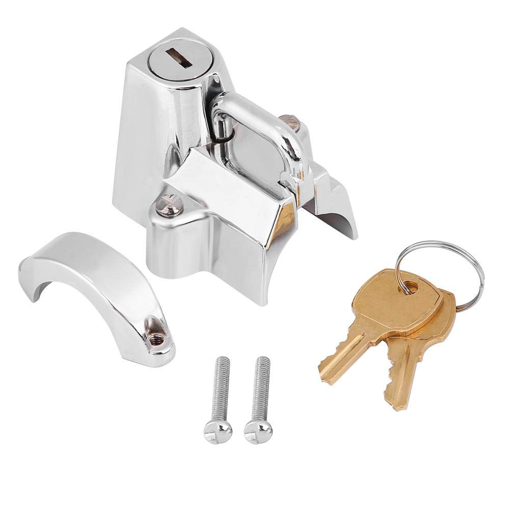 Motorcycle Helmet Lock, Secure Universal Stainless Steel Motorbike Helmet Lock with Hanging Hook and 2 Keys Set for Motorcycle Riders, Home Storage, and Garage Use