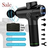 Massage Gun Deep Tissue Muscle Massager Portable Electric Pain Relief Percussion Therapy (-Black)