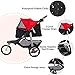 VIAGDO Premium Heavy Duty Pet Stroller for Small Medium Dogs & Cats, 3-Wheel Cat Stroller, Foldable Dog Stroller with Pump-Free Rubber Tires/Suspension System/Link Brake/One-Hand Foldthumb 3