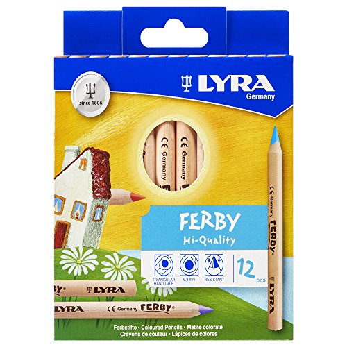Lyra Ferby Giant Triangular Colored Pencils Set of 12 Short Colored