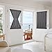 NICETOWN Door Curtains Blackout Rod Pocket Privacy Shades, Thermal Insulated Small Window Treatment French Door Curtain for Silding Door (54W x 40L, Grey, Tie Back Included, 1 Panel)