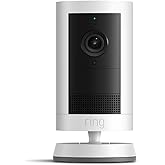 Ring Outdoor Cam Plus, Battery (newest model), Home or business security, Wide-Angle 2K Video with Ring Vision, Low-Light Sight for full-color night vision, Mount-Anywhere Versatility, White