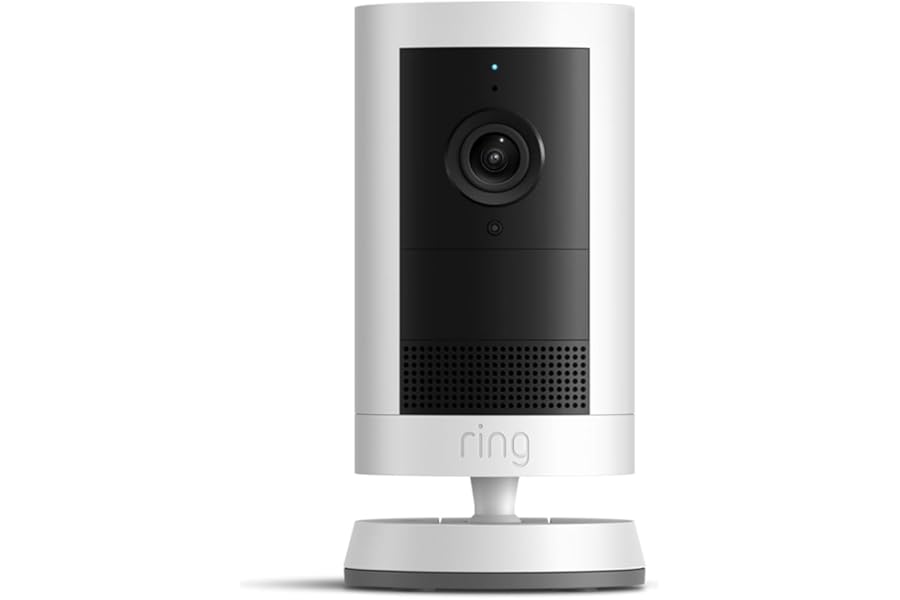 Ring Outdoor Cam Plus, Battery (newest model), Home or business security, Wide-Angle 2K Video with Ring Vision, Low-Light Sight for full-color night vision, Mount-Anywhere Versatility, White