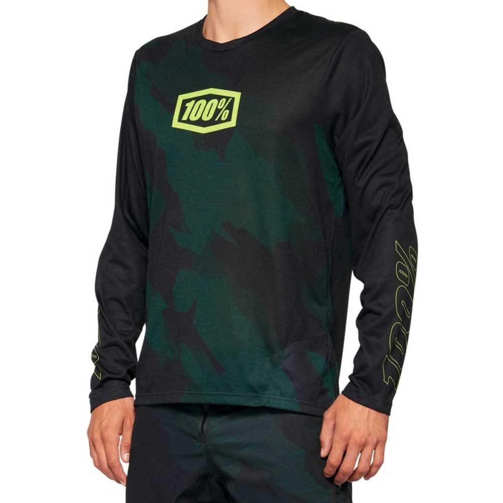 100% MTB WEAR AIRMATIC LE Long Sleeve Jersey XL T-Shirt, Adult Unisex, Black Camo (Multicoloured)