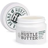 Hustle Butter Fragrance Free Tattoo Aftercare 1oz Travel Size Tattoo Balm, Unscented Vegan Tattoo Butter and Healing Cream fo
