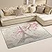 Yochoice Non-Slip Area Rugs Home Decor, Vintage Paris Eiffel Tower with Pink Cherry Blossom Floor Mat Living Room Bedroom Carpets Doormats 31 x 20 inches