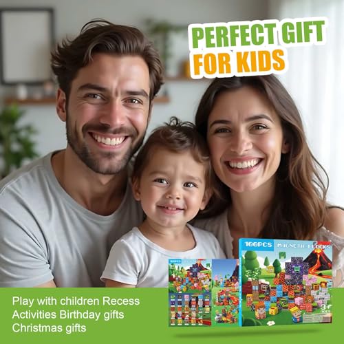 Magnetic Blocks Construction Kids 100 Pieces 2CM 3+ Magnetics, Set Magnetic Blocks Tiles Construction, Montessori Toys for Kids 4 5 6 7 8 9 10 11 12 Birthday Gifts for Girls
