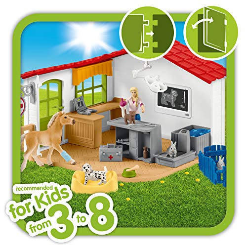 schleich 42502 Tierarzt-Praxis mit Haustieren, für Kinder ab 3+ Jahren, FARM WORLD - Spielset – Bild 5