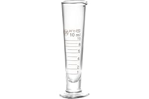 AIMEE_JL Professional Lab Graduated Measuring Cup with Spout 10ml Wide Mouth Glass Conical Beaker Thickened Borosilicate Beaker Heat Resistant (10ml) Transparent