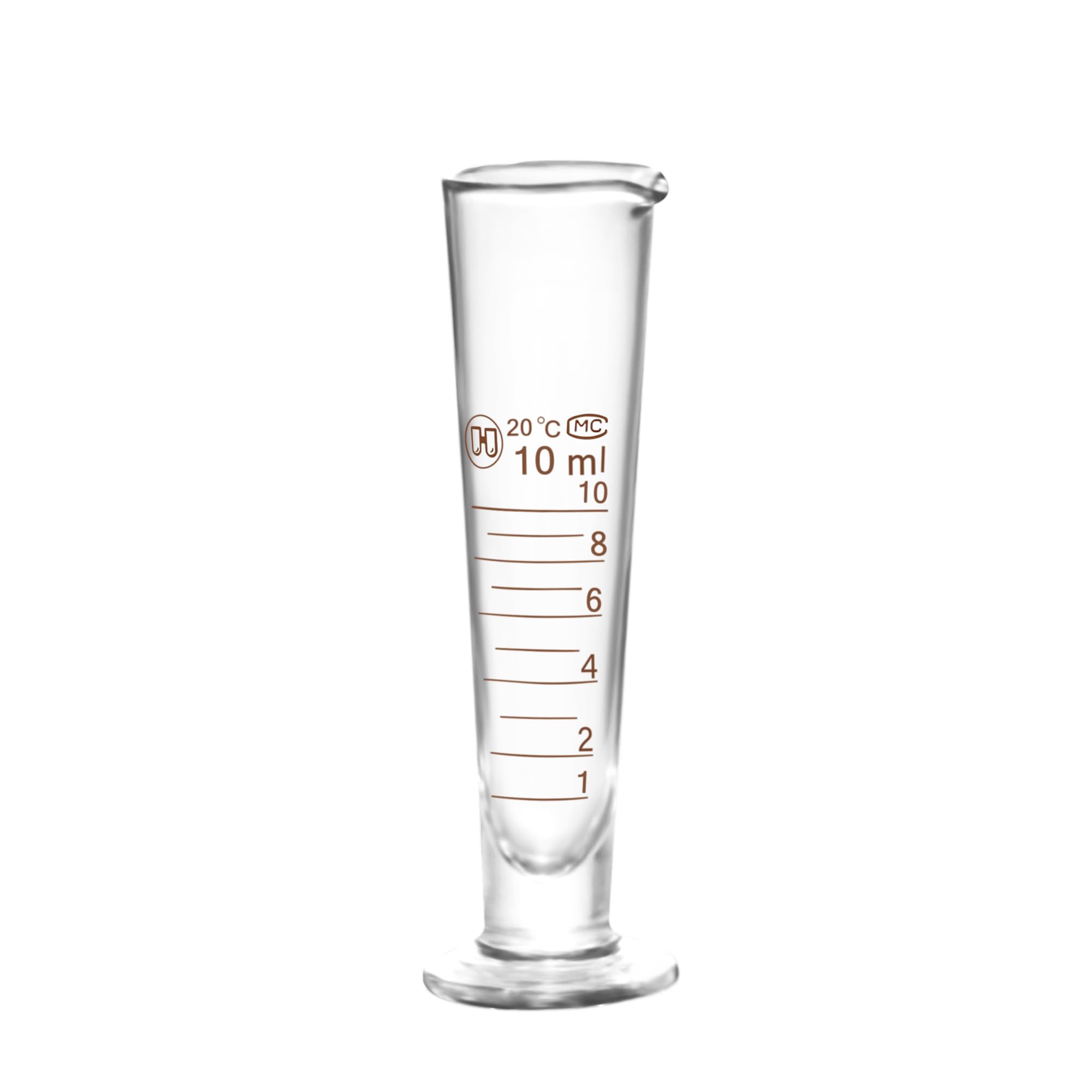 Photo 1 of Professional Lab Graduated Measuring Cup with Spout 10ml Wide Mouth Glass Conical Beaker Thickened Borosilicate Beaker Heat Resistant (10ml) Transparent