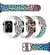 Blingbrione Band Compatible Apple Watch Silicone Pattern Printed 3 Packs 38mm 40mm 41mm 42mm 44mm...