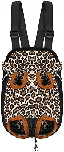 Dog Carrier Slings Bag for Pet Dog Cat Puppy Doggy Small Medium Large Animal, Travel Front/Back Backpack Racksack Shoulder Bag Pouch Pocket Bags By Cideros (Leopard, Large)