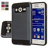 Galaxy Core 2 II Case, Aomax® Anti-Shock Brushed Metal Texture Armor case, Dual Layer Protection TPU & PC Hybrid Non-slip Protective Case For Samsung Galaxy Core II G355M G355h (VLS Metal Slate)