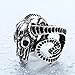 Men's Vintage Gothic Stainless Steel Rings Worship Baphomet Ram Sheep Goat Head Horn Biker Rings Halloween Gifts Size 7-13