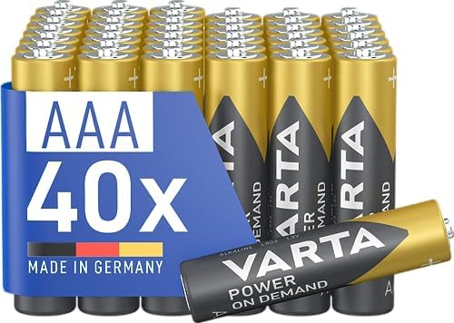 Piles AAA, Lot de 40Vorratspack, Power on Demand, alcalines, 1,5 V