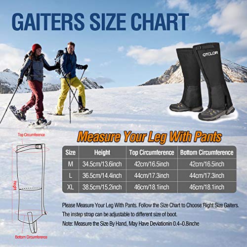 image for QTECLOR Leg Gaiters Waterproof Snow Boot Gaiters for Snowshoeing, Hiki