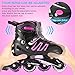 Woolitime Sports Adjustable Blades Roller Skates for Girls and Kids with Featuring All Illuminating Wheels, Safe and Durable Inline Skates, Fashionable Roller Skates for Women, Youth and Adults