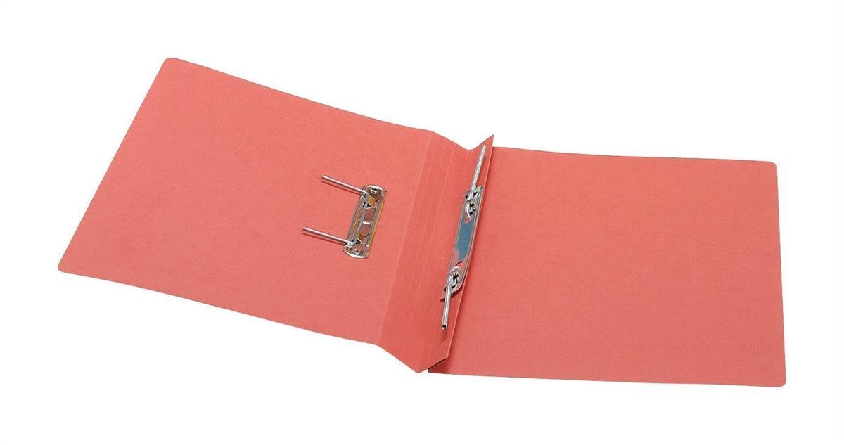 5 Star Office Transfer Spring File Foolscap (50 Pack) with Pocket Red Folders for Documents 285gsm Capacity 38mm