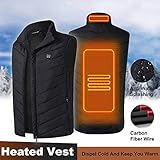 Alexsix Men Coat, Heated Vest Battery Electric Warm Vest for Hunting Camping Winter Outdoor Jacket