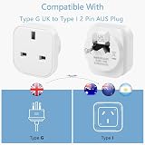SHUOMAO 2-Pack UK to Australia Plug Adapter Type I Travel Converter view 3