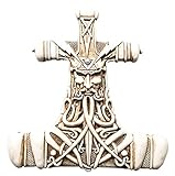 Viking God Thor Bone Hammer Mjolnir Thunder Wall Sculpture Plaque Figurine