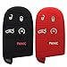 Black and Red Key Case Cover Jacket Silicone Rubber Fob Keyless Remote Holder Skin fit for JEEP FIAT DODGE CHRYSLER Smart Remote Key Case