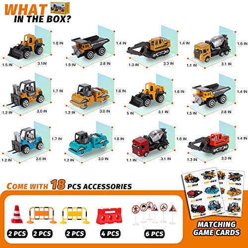 Construction Vehicles for Kids, Small Toy Construction Trucks Toys Sets