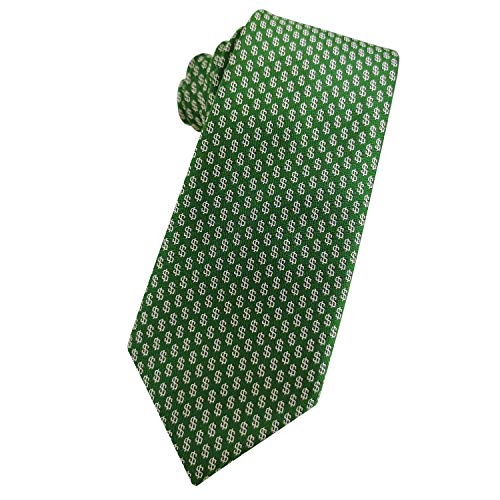 KOOELLE Mens American Money Necktie US Dollar Sign Jacquard Ties