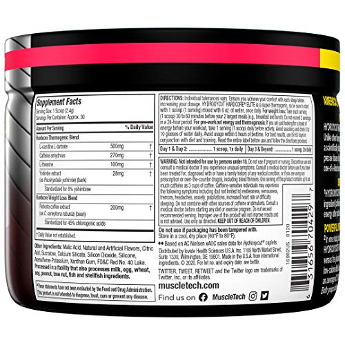 Weight Loss Drink Mix Hydroxycut Hardcore Elite Powder Weight Loss for Women & Men Weight