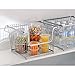 mDesign Stackable Metal Basket for Kitchen Storage - Large Wire Farmhouse Bin Basket w/Handles for Pantry - Stacking Wire Basket Organizer for Food, Drinks - Hyde Collection, 3 Pack, Silver